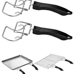 2 Pcs Air Fryer Convection Toaster Oven Tray Extractor,Oven Tray Handle, Oven Rack Pull Tool,Grills Clip, Oven Clip,Be suitable for Air Fryer, Toaster Oven,Used to Quickly Remove