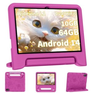 2025 Upgraded Android 14 Tablet, 10inch Kids Tablet , Octa-core CPU, 10GB+64GB+1TB Expand Tablets for Kids with Kids Space, Parental Control, 6000mAh Big Battery, HD Touchscreen Display Tableta
