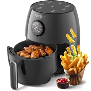 2.1Qt Small Air Fryer – Compact Digital Mini Airfryer with 7-in-1 Presets, 98% Less Oil, Adjustable Temperature & Timer, Shake Reminder, Nonstick, BPA-Free, Dishwasher Safe, Fast & Crispy Cooking