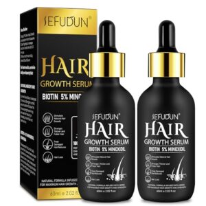 2Pack 5% Minoxidil for Men & Women, Minoxidil for Women Hair Growth, Minoxidil for Men Beard, Natural Hair Regrowth Treatment for Hair Loss Hair Thinning, Thicker Fuller Healthier Hair