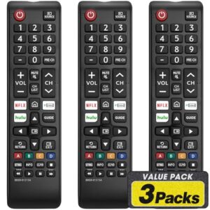 3 Pack Remote for All Samsung TV Remote, Replacement Compatible with All Samsung Smart TVs, LCD, LED, 3D, HDTV, Series TVs