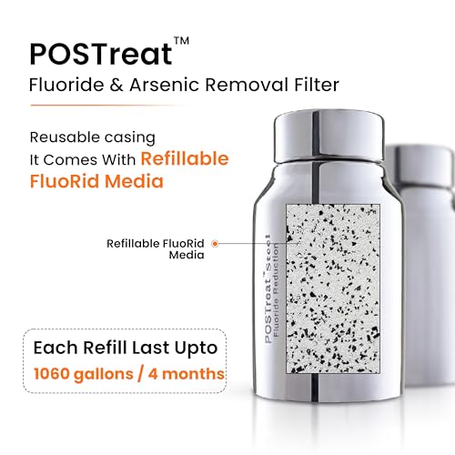 3.25 Gallons NSF Certified AISI 304 Stainless Steel Water Filter with 2 Smart Carbon (Black) Filters, 2 POSTreat Steel Fluoride Removal Elements & Free Stainless Steel Spigot - Image 5