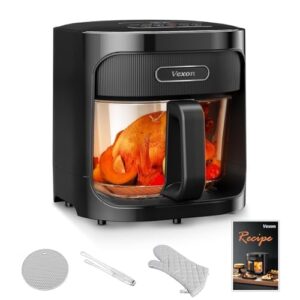 4.5QT Large Air Fryer – See-Through Glass, 360° Hot Air and Auto Shut-Off for Golden, Crispy Food
