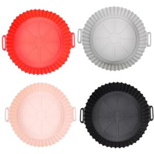 4pcs Round Air Fryer Liners – Reusable Silicone Air Fryer Liners for Easy Clean-Up, Perfect Air Fryer Accessories, Non-Stick Air Fryer Silicone Liners for Mess-Free Cooking and Healthy Meals