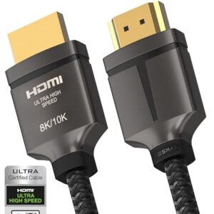 8K HDMI Cable 48Gbps 6.5FT, TESMAX Certified Ultra High Speed 8K60Hz 4K120Hz, HDCP 2.2 2.3 Dynamic HDR HDR10 eARC,Compatible with Dolby Vision Apple TV 4K/Samsung/LG/Sony/Ruko/PS5/Xbox/RTX3080/Blu-ray