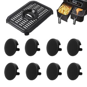 8PCS Air Fryer Rubber Bumpers for Ninja Air Fryers, Upgraded Air Fryer Rubber Feet Silicone Rubber Tabs Sides Parts Tips for Ninja DZ201/DZ401/AD350CO/DZ090/DZ100 Foodi Air Fryer