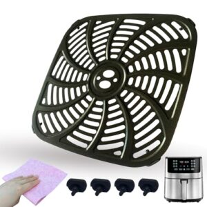 8QT Square Air Fryer Rack for Gourmia GAF838 Air Fryers, Premium Air Fryer Grill Pan Rack Grill Crisper Plate Tray Insert Grate Grid Shelf for 8QT Gourmia Air Fryers, Nonstick, Dishwasher Safe