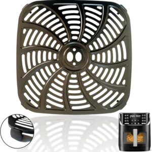 8QT Square Air Fryer Tray for Gourmia GAF824 Air Fryers, Upgraded Double Layer Nonstick Coating Air Fryer Grill Pan Crisper Plate Rack Grate Shelf for 8QT Gourmia Air Fryer, Dishwasher Safe