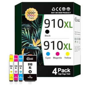 910XL Ink Cartridges for HP Printers (4-Pack) Replacement for HP 910XL Ink Cartridges Combo Pack Work for OfficeJet 8010 8020 Series, Pro 8020, 8030 Series Printer 3JB41AN | Black Cyan Magenta Yellow