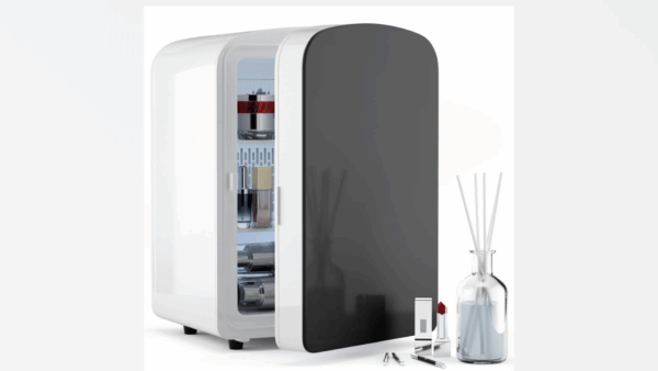 9L Mini Fridge for Bedroom - Car, College Dorm Room & Office Desk 12v Portable Cooler Warmer Skincare, Beauty Makeup, Drinks, Food AC/DC Small Refrigerator with Glass Front, 110 Volts, White - Image 8