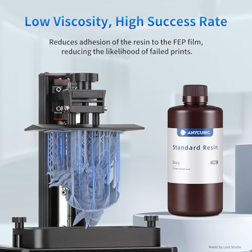 ANYCUBIC 3D Printer Resin, 405nm SLA UV-Curing Resin with High Precision and Quick Curing & Excellent Fluidity for LCD 3D Printing (Grey, 1kg) - Image 4
