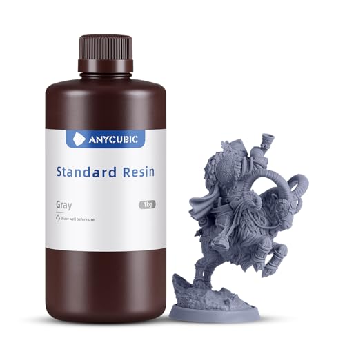 ANYCUBIC 3D Printer Resin, 405nm SLA UV-Curing Resin with High Precision and Quick Curing & Excellent Fluidity for LCD 3D Printing (Grey, 1kg) - Image 2