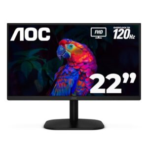 AOC 22B35HM23 22″ Full HD (1920 x 1080) 120Hz LED Monitor, Adaptive Sync, VGA & HDMI, Flicker-Free, Low Blue Light, HDR Ready, VESA, Tilt Adjust, Eco-Friendly