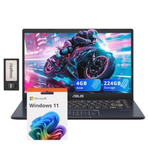 ASUS 14″ FHD Laptop, Intel Pentium N6000 Processor, 4GB RAM, 224GB Storage(64GB eMMC+160GB Docking Station Set), Intel UHD Graphics, Webcam, Bluetooth, Win 11, Star Black