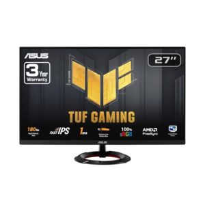 ASUS TUF Gaming 27” 1080P Monitor (VG279Q3R) – Full HD, 180Hz, Fast IPS, Extreme Low Motion Blur, 1ms, FreeSync, Variable Overdrive, Shadow Boost, Eye Care, 100% sRGB, 3 yr Warranty