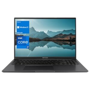 ASUS Vivobook Laptop, 16″ FHD+ (1920 x 1200) Display, Intel Core i7-1255U Processor, 16GB RAM, 2TB SSD, Webcam, HDMI, Wi-Fi, Windows 11 Home, Black