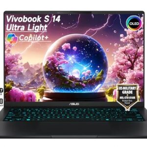 ASUS Vivobook S 14 AI OLED Laptop, Intel Core Ultra 5 226V, Intel Arc Graphics, Copilot+ AI, RGB Backlit KB, Wi-Fi 7, 2X Thunderbolt 4, Win11, w/Mousepad (16GB RAM | 1TB SSD)