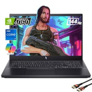 Acer 2024 Nitro V AI-Powered Gaming Laptop | 13th Gen Intel Core i7-13620H Processor | NVIDIA GeForce RTX 4060 | 15.6″ FHD IPS 144Hz Display | MUX Switch| w/HDMI Cable (32GB RAM | 2TB PCIe SSD)