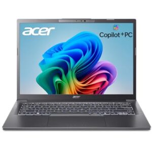 Acer Aspire 14 AI Copilot+ PC | 14″ WUXGA Display | Intel Core Ultra 5 Processor 226V | NPU: Up to 40 Tops – GPU: Up to 53 Tops | Intel ARC 130V | 16GB LPDDR5X | 512GB SSD | Wi-Fi 6E | A14-52M-51S1
