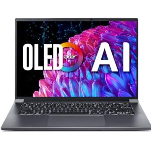 Acer Swift X 14 Laptop | 14.5″ OLED 2880 x 1800 120Hz Calman Verified | Unlock AI Experiences | Intel Core Ultra 7 Processor 155H | NVIDIA GeForce RTX 4060 | 16GB LPDDR5X | 1TB SSD | SFX14-72G-77NJ