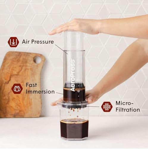 AeroPress Clear XL Coffee Press – 3 in 1 Brew Combines French Press, Pourover, Espresso, Full bodied smooth coffee without grit or bitterness, Portable Coffee Maker for Home, Office, Camping & Travel - Image 4