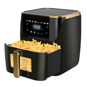 Air Fryer, 8.5Qt Large Family Size, 8-in-1 Function Digital Touch Screen, Easy Viewing Windows, 1750W Fast Air Frying up to 400℉, Auto Shut Off, Nonstick and Dishwasher-Safe Basket
