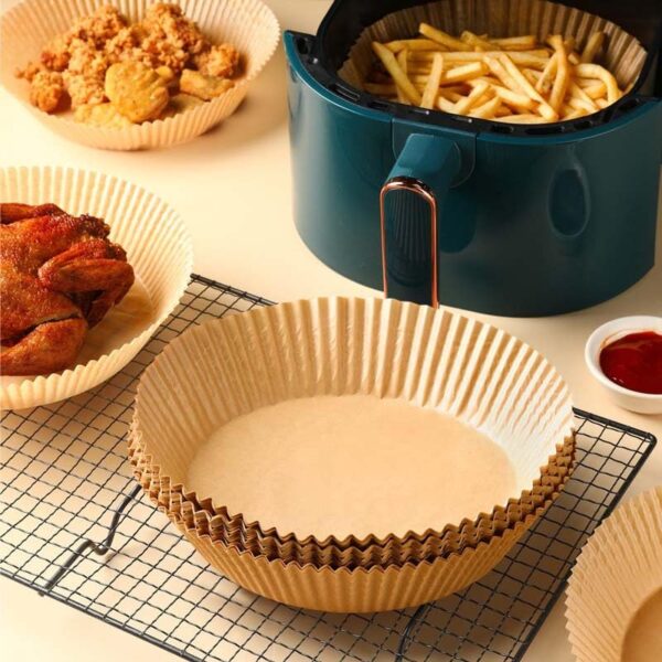 Air Fryer Disposable Paper Liners Round, Non-Stick Parchment, AirFryer Accessories for Baking Microwave Oven Frying Pan, Oil Proof, Water Proof (200PCS, 7.9inch) - Image 5