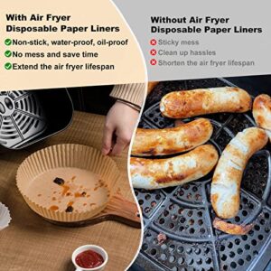 Vailnd Small Round Air Fryer Liners Disposable, 200 PCS 6.3″ Air Fryer Paper Liners for Ninja AF101, Non-Stick and Oil Proof Baking Paper Liner for 2-4 qt Airfryer Basket