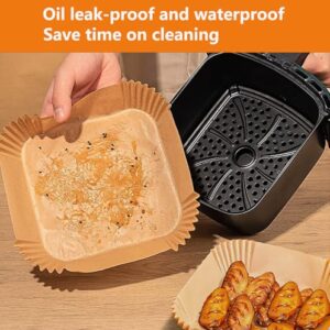 Air Fryer Paper Liners for 5.5-8 Qt Airfryer, 200pcs 7.9 x 7.9 inch XL Square Disposable Parchment Tray
