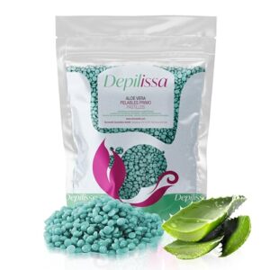 Aloe Vera TIO2 Wax Beads for Hair Removal, 14.1 oz No Strips needed Suitable for All Skin Types Face Armpits Arms Legs Bikini Area and Brazilian Waxing Full Body Hair Removal