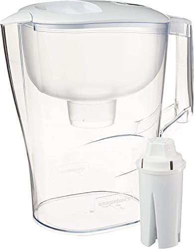 Amazon Basics 10-Cup Water Pitcher with Filter Compatible with Brita for Clean, Crisp Water, WQA and NSF Certified, Made in Europe - Image 2