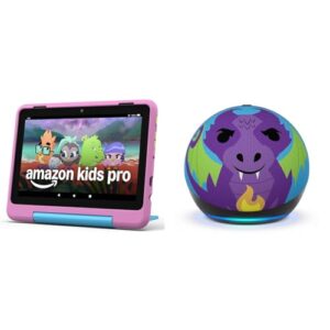 Amazon Entertainment Bundle Including Fire HD8 Kids Pro Tablet (32GB, Jungle Cat + Echo Dot Kids (Dragon)