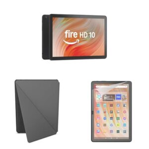 Amazon Fire HD 10 Convenience Bundle with Case and Screen Protector (32GB, Black)