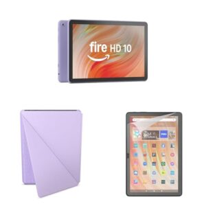 Amazon Fire HD 10 Convenience Bundle with Case and Screen Protector (32GB, Lilac)