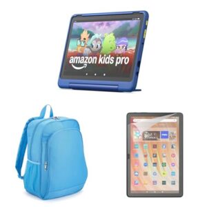 Amazon Fire HD 10 Kids Pro tablet (32 GB, Nebula) Backpack Travel Bundle