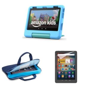 Amazon Fire HD 8 Kids Tablet Bundle (32GB, Blue) with Sleeve and Screen Protector