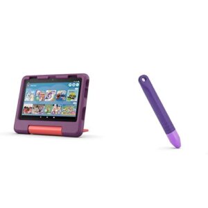 Amazon Fire HD 8 Kids tablet, ages 3-7 (32 GB, Grape) + Stylus Bundle