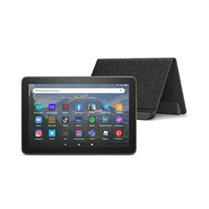 Amazon Fire HD 8 Plus tablet, 8″ HD Display, 64 GB, bundle with Wireless Charging Dock – (2022 release), Gray