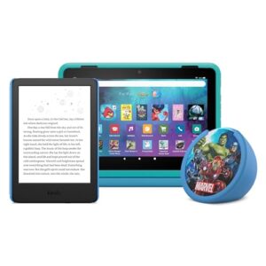 Amazon Kids Device Bundle Including Fire HD 8 Kids Pro Tablet (32GB), Kindle Kids (Space Whale) and Echo Pop Kids (Avengers)