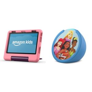 Amazon Kids Entertainment Bundle Including Disney Princess Fire HD 8 Kids Tablet (32GB) + Echo Pop Kids