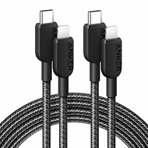 Anker 310 USB C to Lightning Cable(6FT,2Pack, Black), MFi Certified for iPhone 14 Series, and More(Charger Not Included)