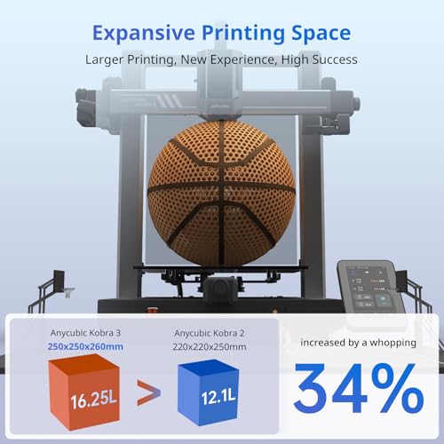 Anycubic Kobra 3 3D Printer Only, Max 600mm/s Print Speed Full-auto Calibration Details Better, Multi-Color 3D Printing Need with Additional Anycubic ACE Pro, Explore Endless Fun 9.8"x9.8"x10.2" - Image 7