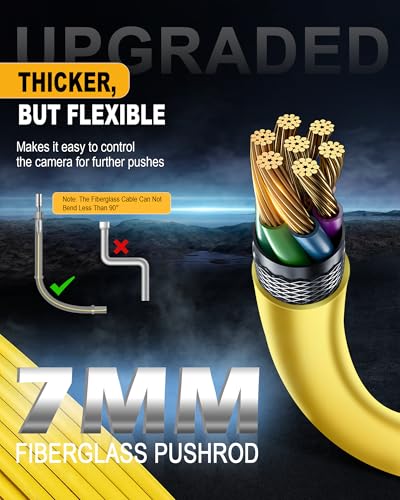 Anysun Self Leveling Sewer Camera 512Hz with Distance Counter, 7MM Thicker Cable, 165Ft Pipe Inspection Camera with 9'' 1080P IPS Screen, Video Drain Camera IP68 Industrial Borescope Snake, 32GB Card