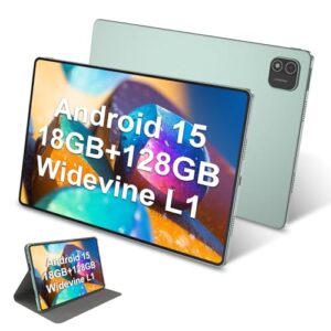 Azeyou 11 inch Tablet, Android 15 Tablet, 18GB RAM +128GB ROM+1TB Expand Computer Tablets, Octa Core Processor 8000mAh Battery, 1200×1920 IPS Touch Screen, 5+8MP Dual HD Camera, 5G WiFi, Widevine L1