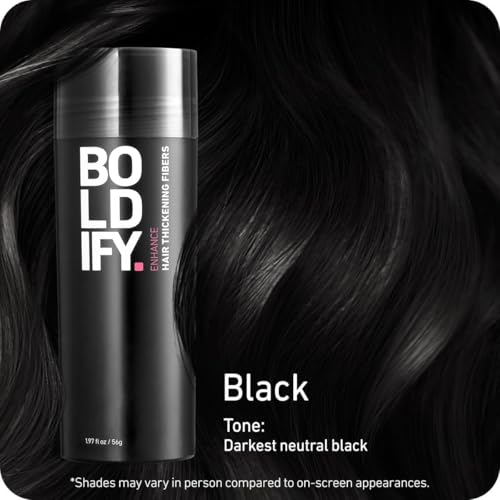 BOLDIFY Hair Fibers (2 x 56g) - Fill In Thinning and Fine Hair for an Instantly Fuller, Thicker Look - 14 Shades for Women & Men - Black - Image 3