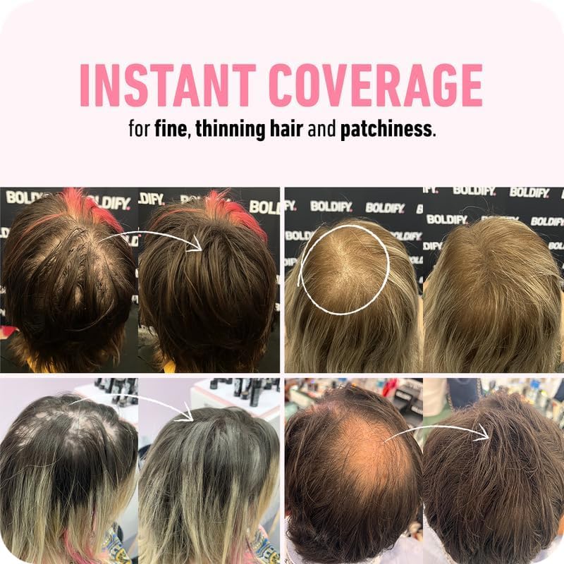 BOLDIFY Hair Fibers (2 x 56g) - Fill In Thinning and Fine Hair for an Instantly Fuller, Thicker Look - 14 Shades for Women & Men - Black - Image 4