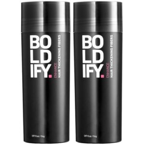 BOLDIFY Hair Fibers (2 x 56g) – Fill In Thinning and Fine Hair for an Instantly Fuller, Thicker Look – 14 Shades for Women & Men – Black