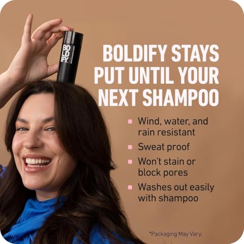 BOLDIFY Hair Fibers (2 x 56g) - Fill In Thinning and Fine Hair for an Instantly Fuller, Thicker Look - 14 Shades for Women & Men - Black - Image 7