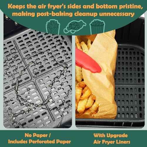 BYKITCHEN Air Fryer Sheets Liners for Ninja AG301 Grill, AF141 Pro 4-in-1 & More, 9in Disposable Square Air Fryer Parchment Paper Filters for 5 to 8 Qt, Ninja Foodi Grill Accessories(Set of 100) - Image 5