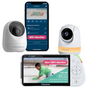 Babysense Full HD Baby Monitor with Camera and Audio & Bonus WiFi Security Camera with App for Remote Viewing – MaxView&FullPeek
